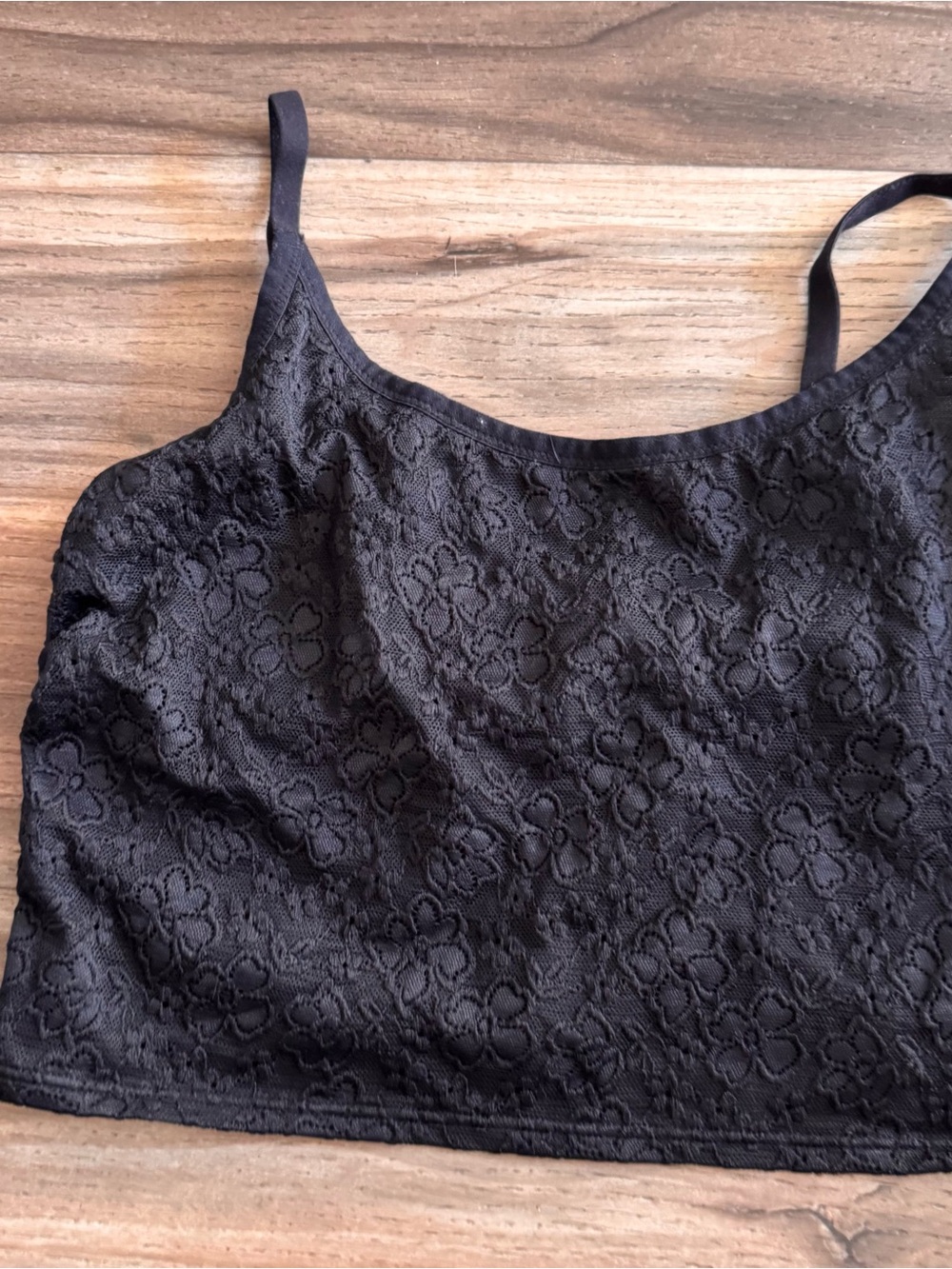Black Lace Crop Tank Top - Women's Crop Top
